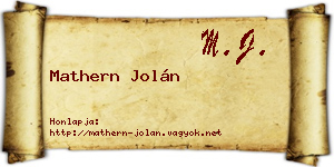 Mathern Jolán névjegykártya