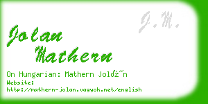 jolan mathern business card